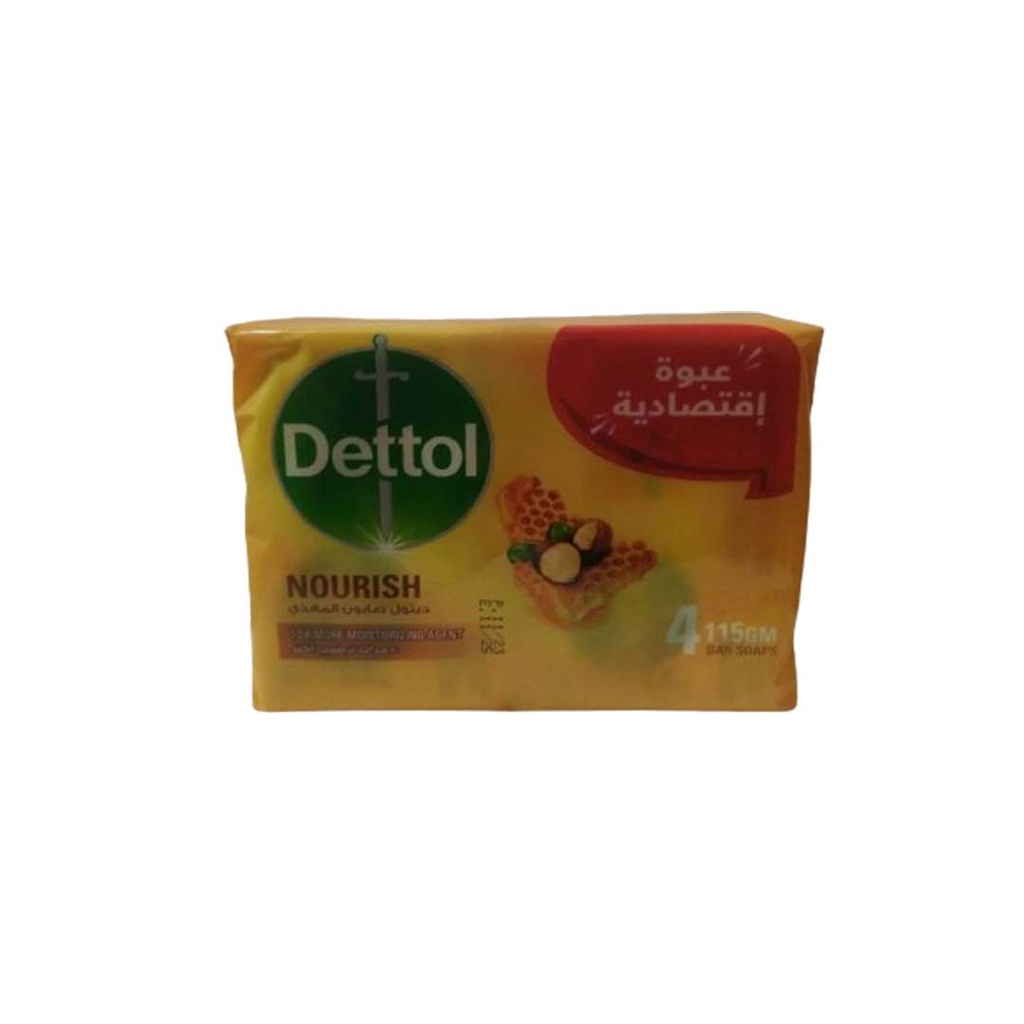 ديتول صابون مغذى - Dettol Soap Nourish 4Pcs (115g, Value Pack)