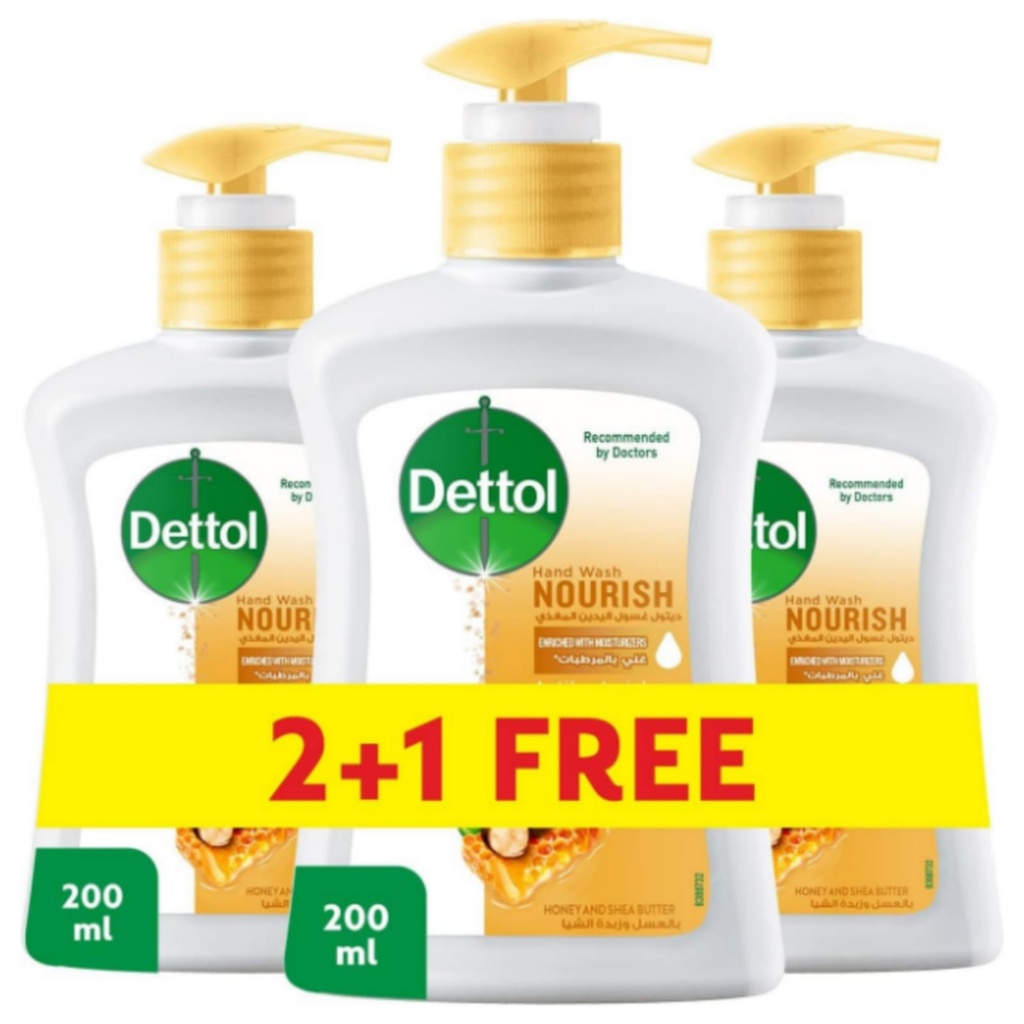 ديتول هاند ووش منعش - Dettol Hand Wash Fresh (200ml, 2+1 مجانا)