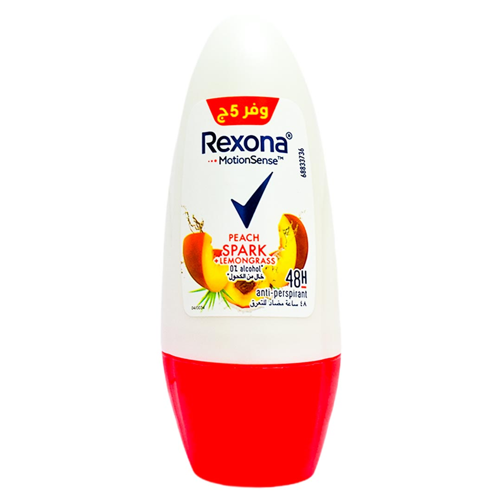 ريكسونا رول اون - Rexona Roll On (Woman, 50ml, Peach Spark, Offer 5L.E)