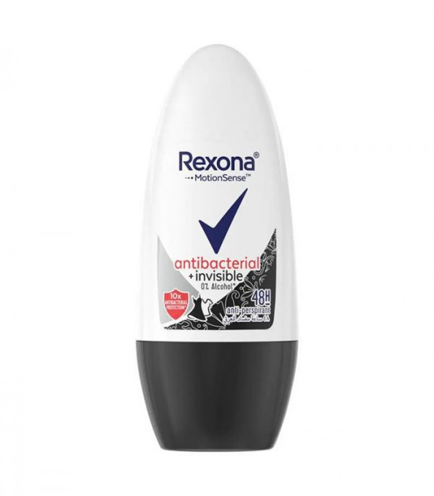 ريكسونا رول اون - Rexona Roll On (نسائى, 50ml, مضاد للبكتريا غير مرئى, وفر 5جنية)