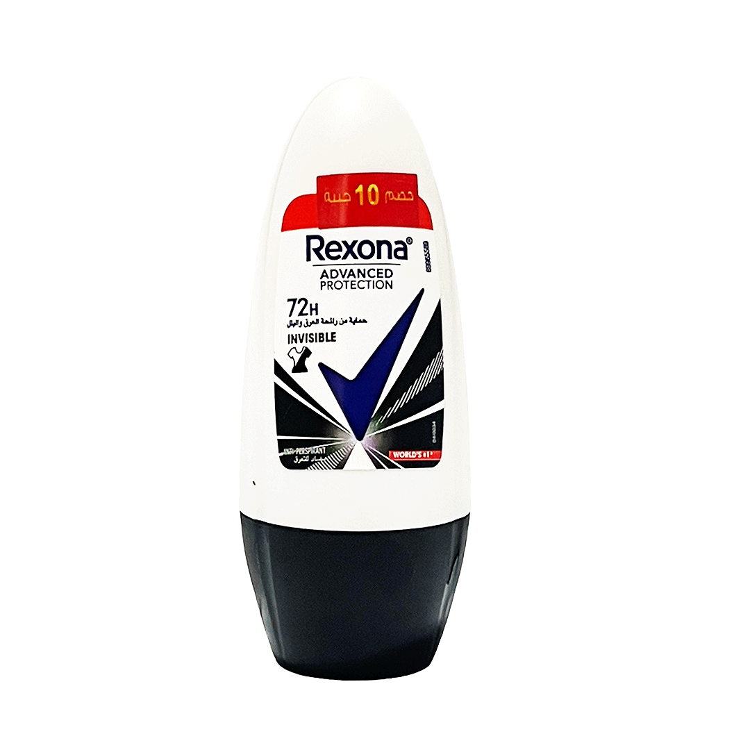 ريكسونا رول اون ادفانسيد انفيزبل خصم 10 جنية - Rexona Roll On Advanced Invisible Offer 10EGP (50ml)