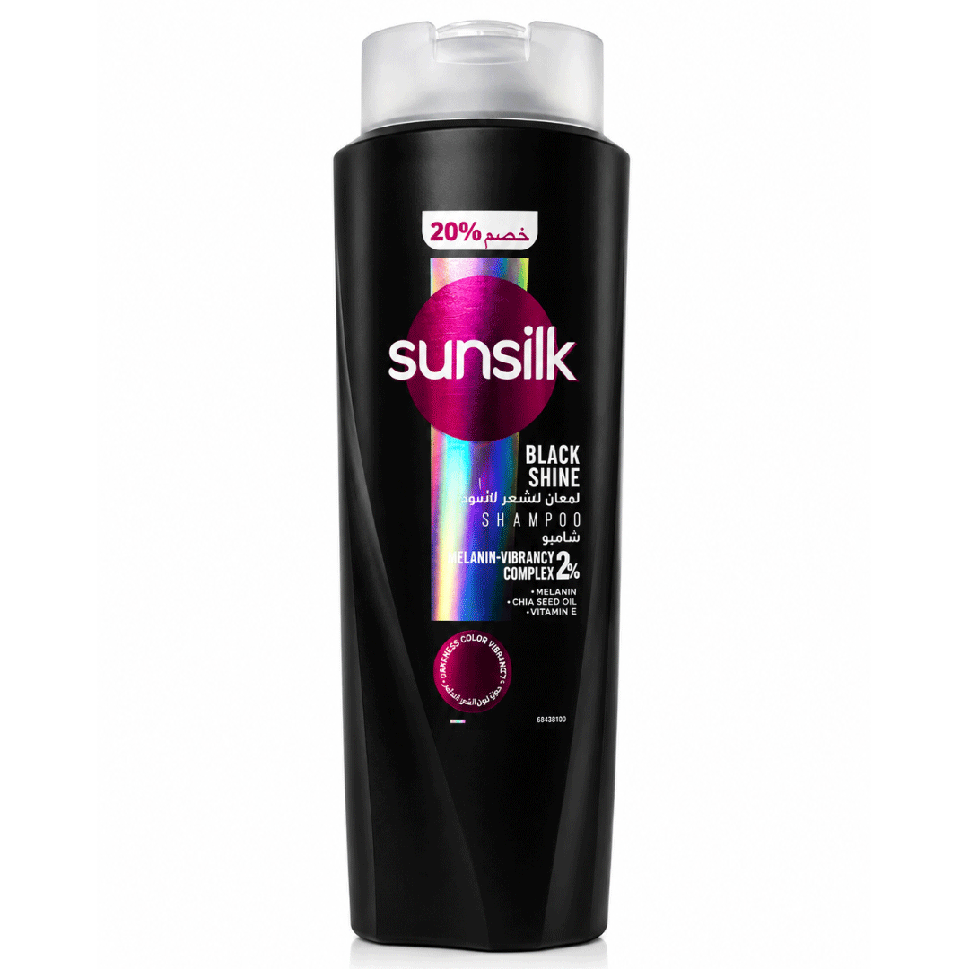 صانسيلك شامبو شعر اسود خصم 20% - Sunsilk Shampoo Black Hair discount 20% (600ml)