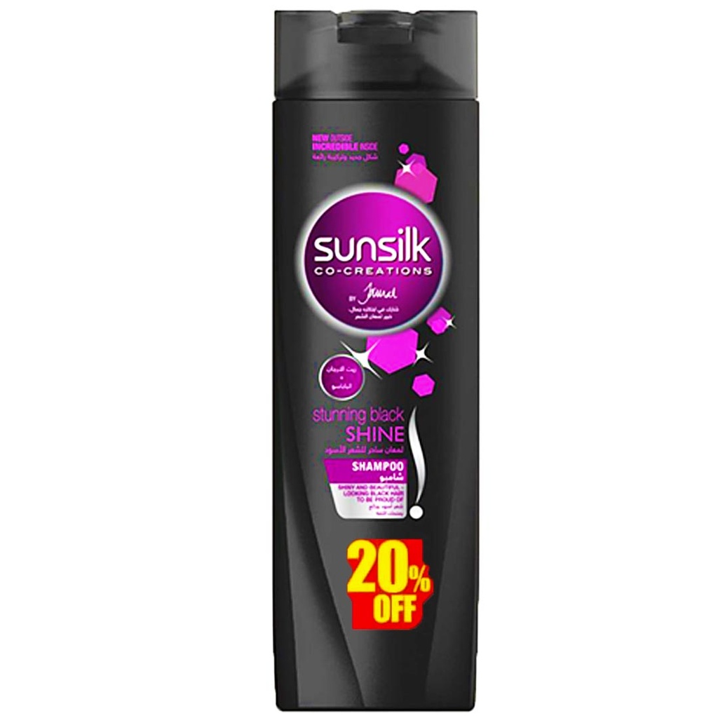 صانسيلك شامبو شعر اسود خصم 20% - Sunsilk Shampoo Black Hair discount 20% (350ml)
