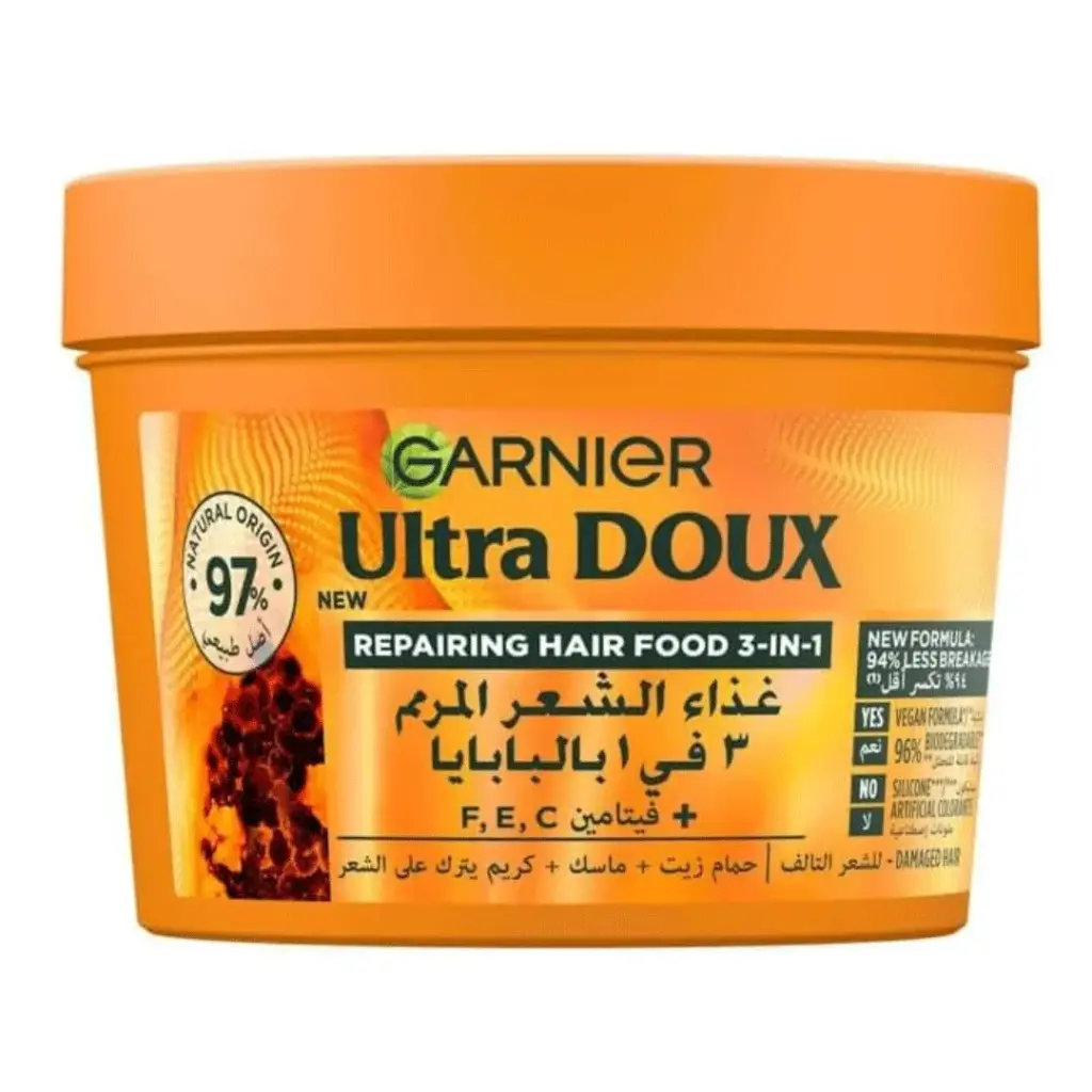 غارنية الترا دوكس حمام كريم 1X3 بالبابايا - Garnier Ultra Doux Hair Mask 3X1 Papaya