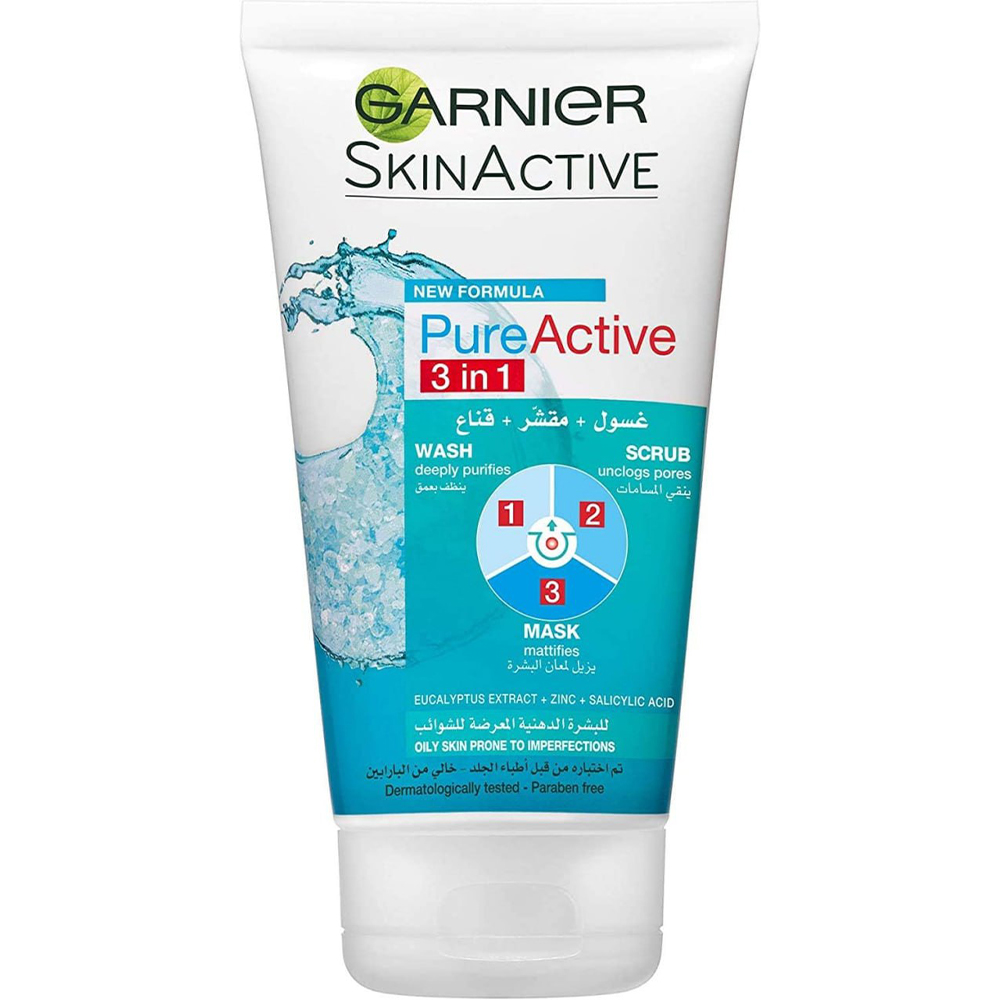 غارنية سكين اكتيف - Garnier Skin Active (بيور اكتيف, 150ml, 1×3, بدون)