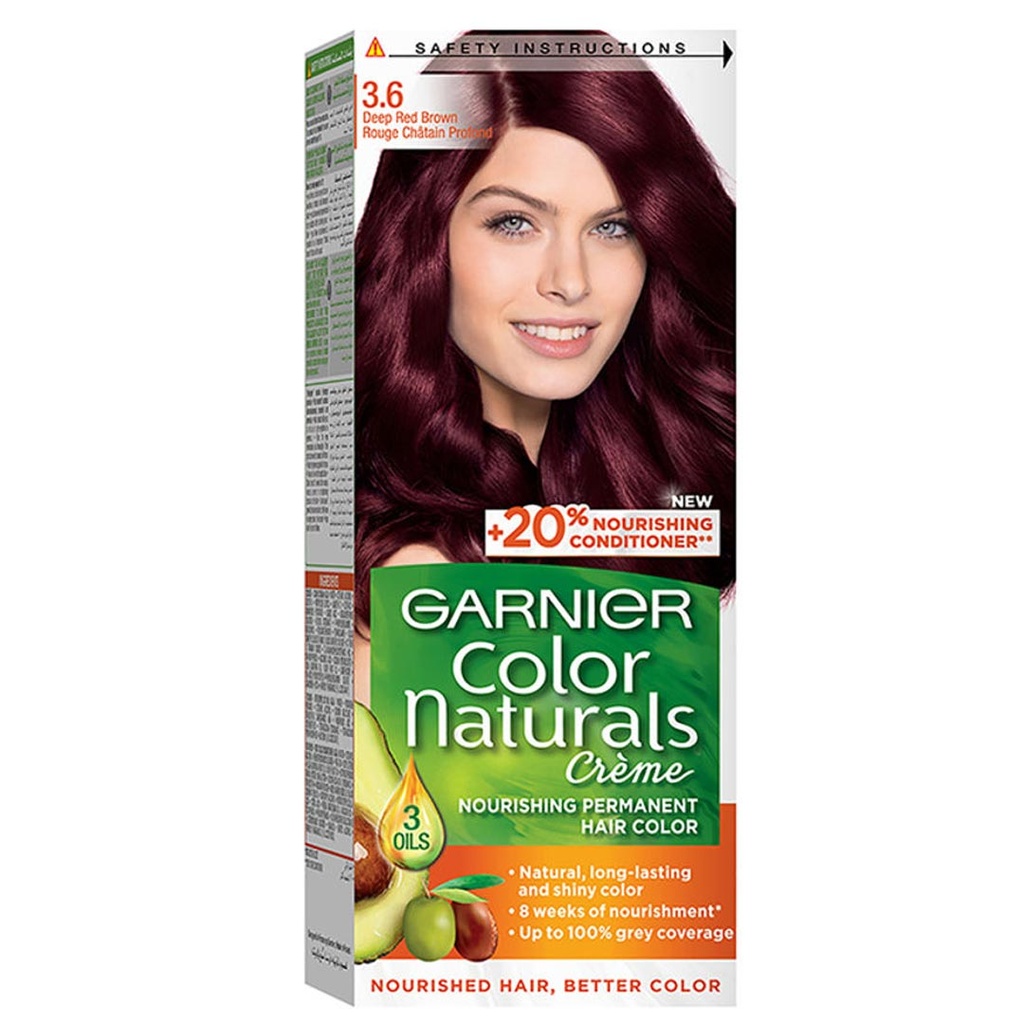 غارنية صبغة - Garnier Color (40ml, without, Deep Red Brown 3-6)