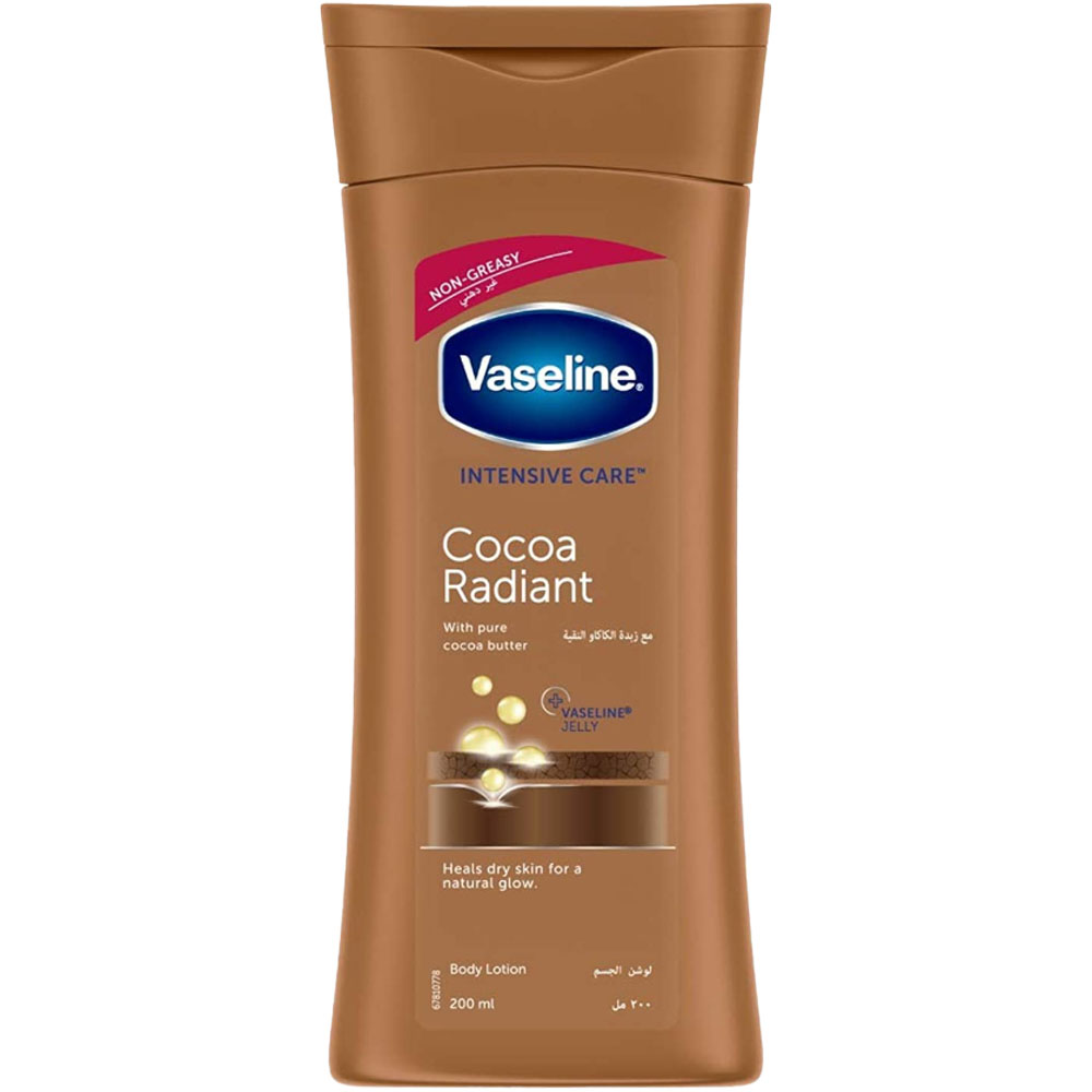 فازلين لوشن - Vaseline Lotion (200ml, زبدة الكاكاو, بدون)