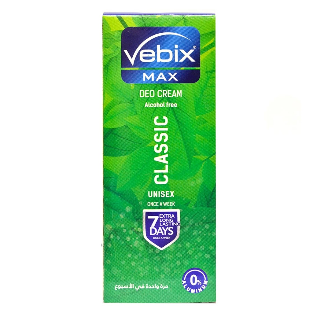 فيبكس مزيل - Vebix Deodorant (كريم, للجنسين, 25ml, كلاسيك, بدون)
