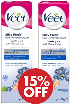 فيت كريم ازالة - Veet Cream Removal (100ml, حساسة, 1+1 خصم15%)