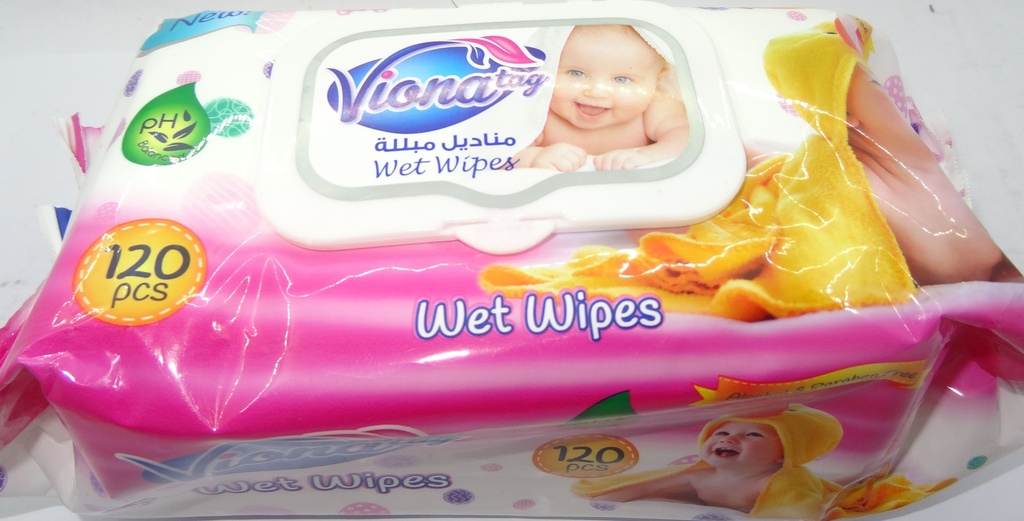 فيونا مناديل - Viona Wipes (مبلل, اطفال, معطر, 120PC)