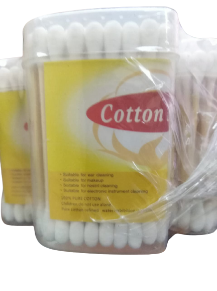 قطن عود خشب - Cotton Swabs Wood 100Psc