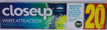 كلوس اب - Closeup (وايت اتراكشن, 75ml, ليمون&الملح البحرى, خصم 20%)