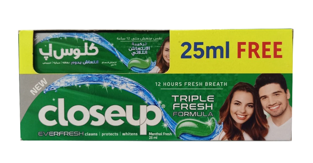 كلوس اب - Closeup (ايفر فريش, 100ml, منتول فريش, +25ml)