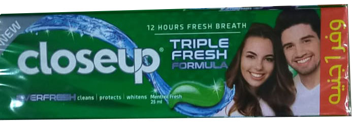 كلوس اب - Closeup 12Psc (ايفر فريش, 25ml, منتول فريش, وفر 1 جنية)
