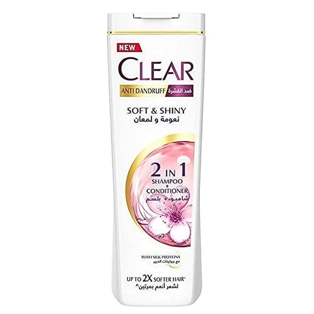 كلير شامبو - Clear Shampoo (نسائى, 600ml, نعومة و لمعان, بدون)