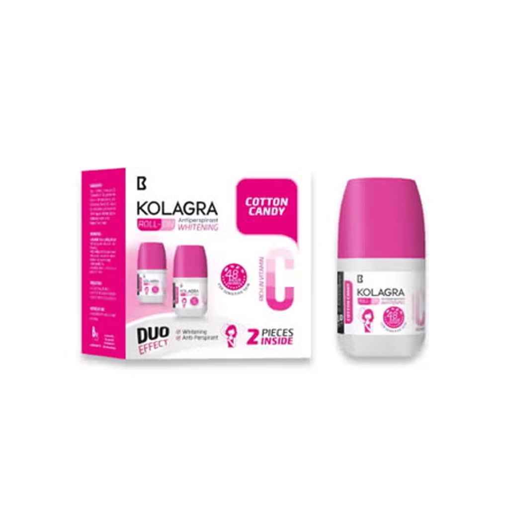 كولاجرا رول اون 2قطعة - Kolagra Roll On 2PCS (60ml, قطن كاندى)