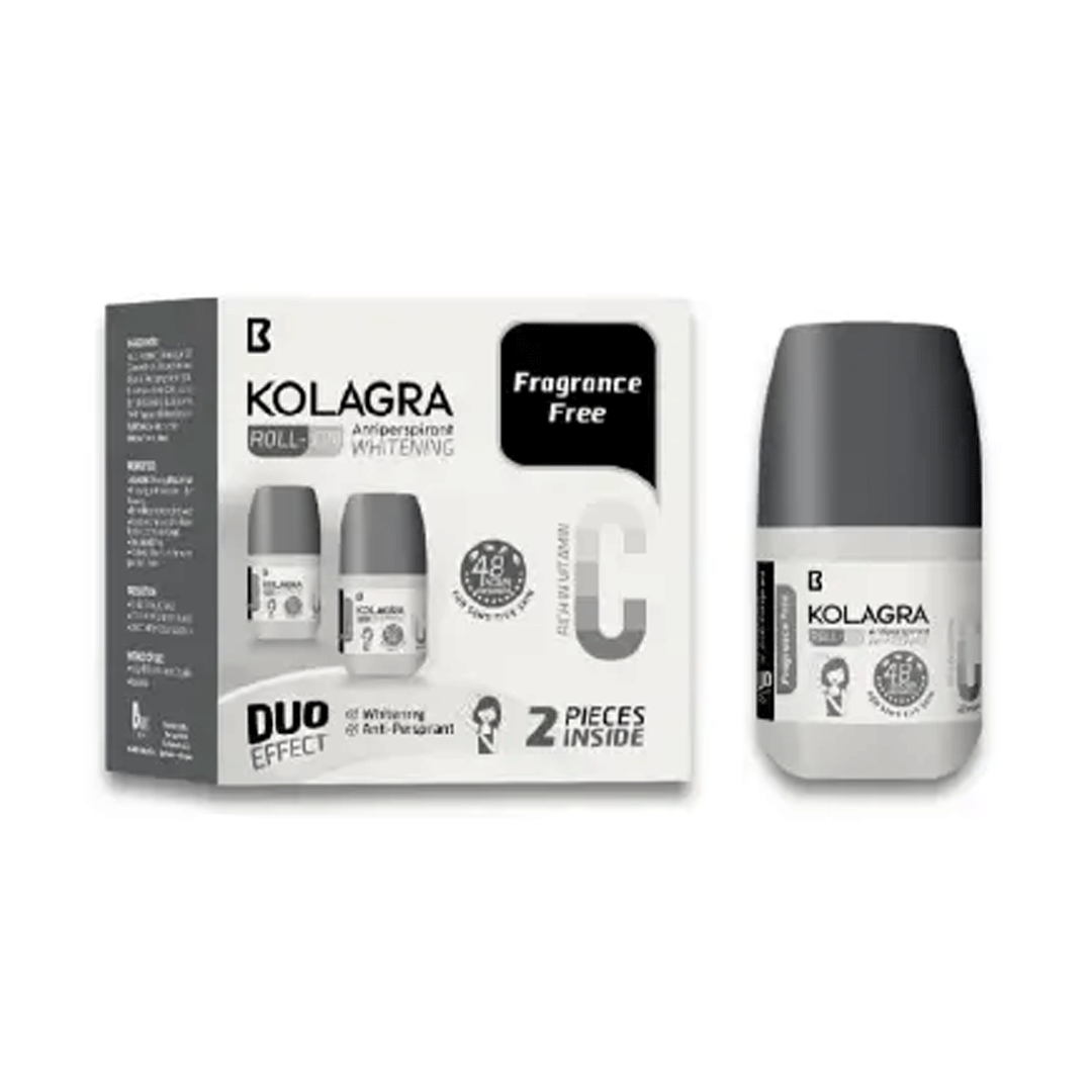 كولاجرا رول اون بدون رائحة 2قطعة - Kolagra Roll On Perfume Free 2PCS (60ml+60ml)