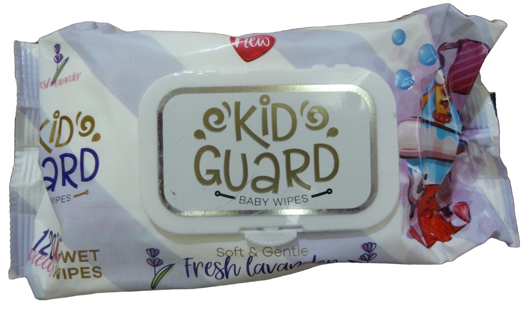 كيد جارد مناديل - Kid Guard Wipes (لافندر, بدون, 120PC)