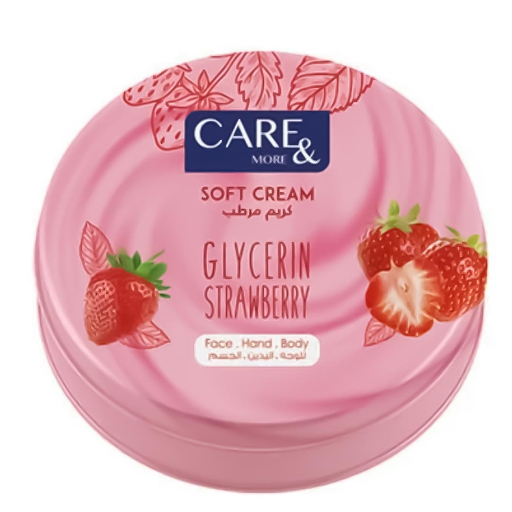 كير اند مور كريم جليسرين - Care & More Glycerin Cream (75ml, فراولة)