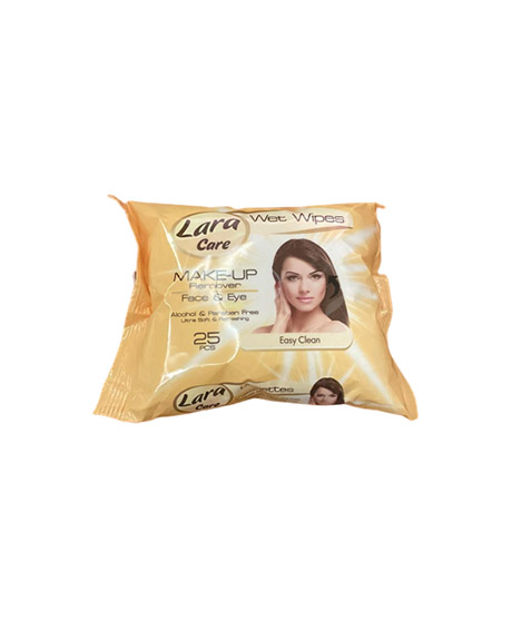 لارا كير مناديل ازالة مكياج - Lara Care Wipes Removal Make up (25PC, دهبى)