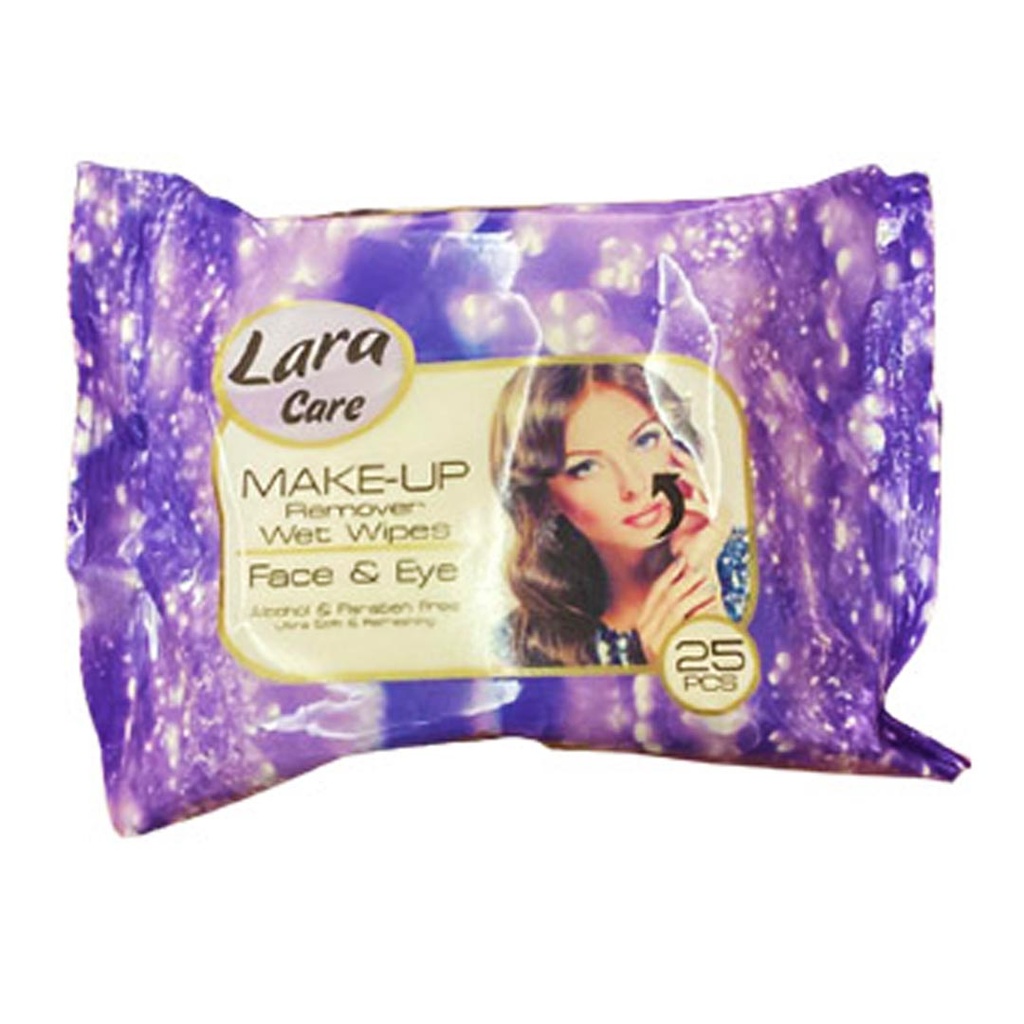 لارا كير مناديل ازالة مكياج - Lara Care Wipes Removal Make up (25PC, موف)