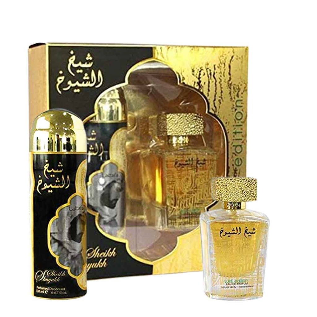 لطافة شيخ الشيوخ لوكس ايدشن طقم - Lattafa Sheikh Al Shuyukh Luxe Edition Set (100ml+200ml)