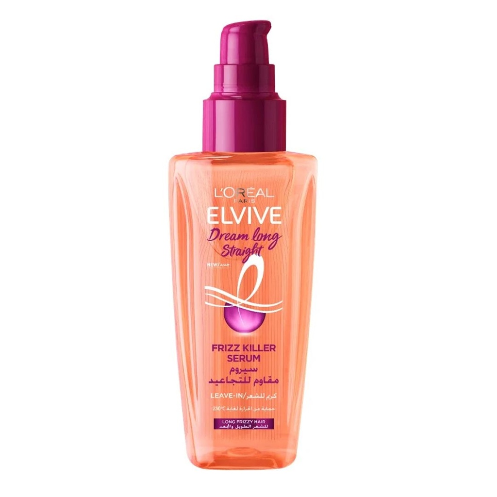 لوريال الفيف سيرم دريم لونج سترايت - Loreal Elvive Serum Dream Long Straight 100ml (دريم لونج سترايت, 100ml, مقاوم للتجاعيد)