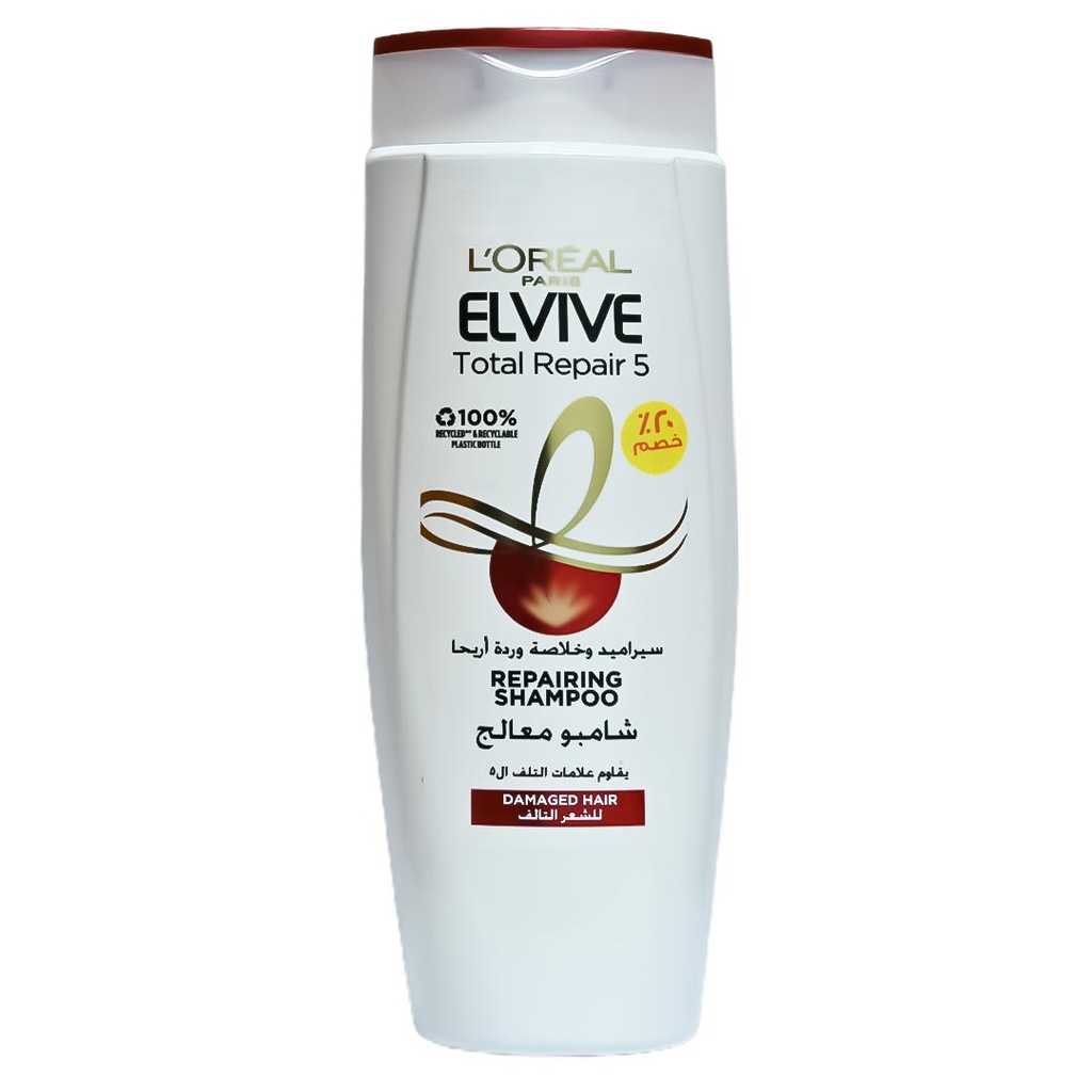 لوريال الفيف شامبو - Loreal Elvive Shampoo (600ml, معالج, خصم 20%)