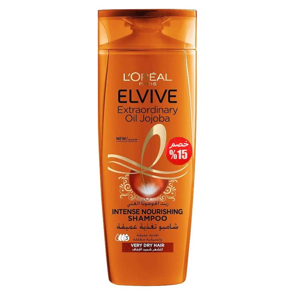 لوريال الفيف شامبو جوجوبا - Loreal Elvive Shampoo Jojoba (600ml, خصم 15%)