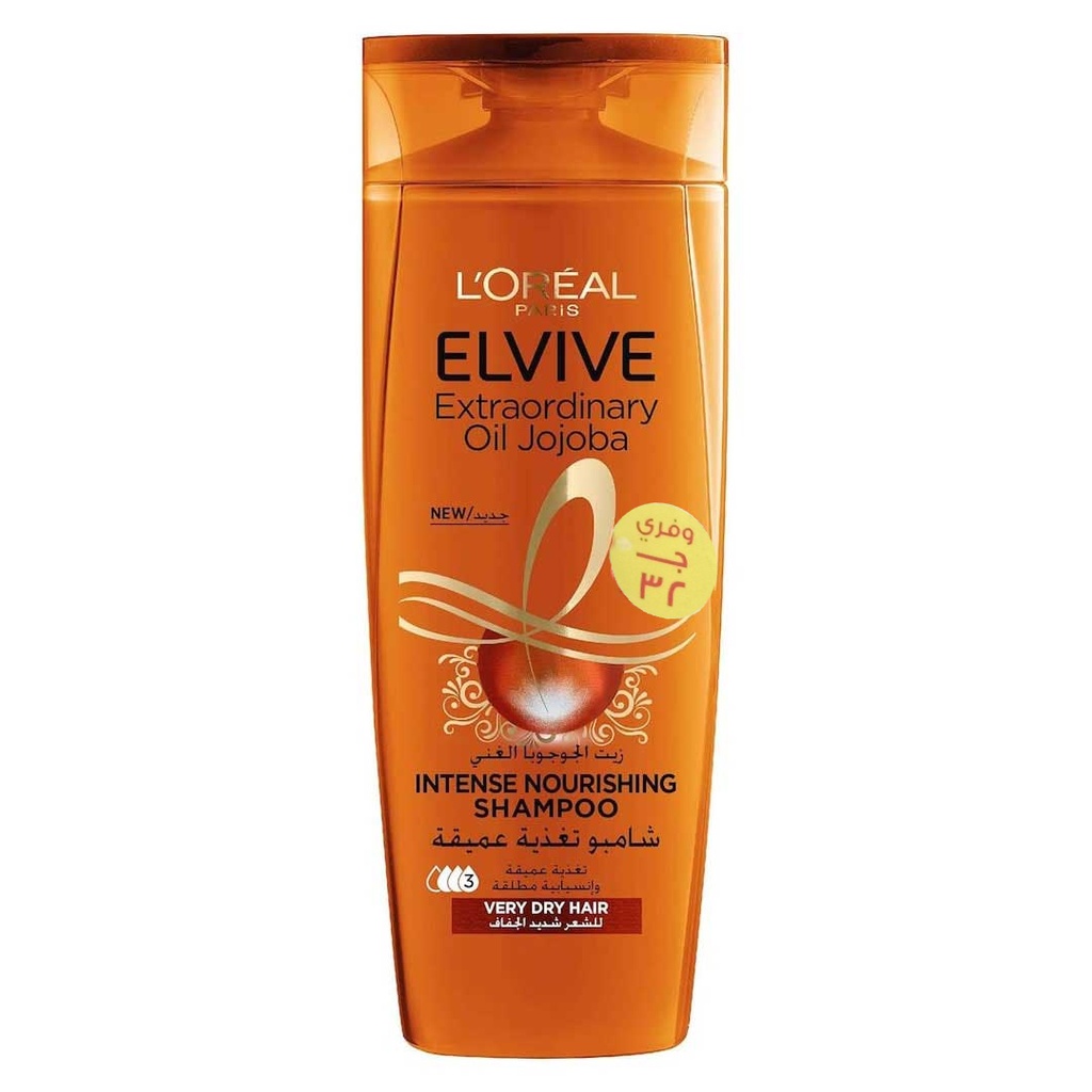 لوريال الفيف شامبو جوجوبا - Loreal Elvive Shampoo Jojoba (400ml, Save 32 L.E)