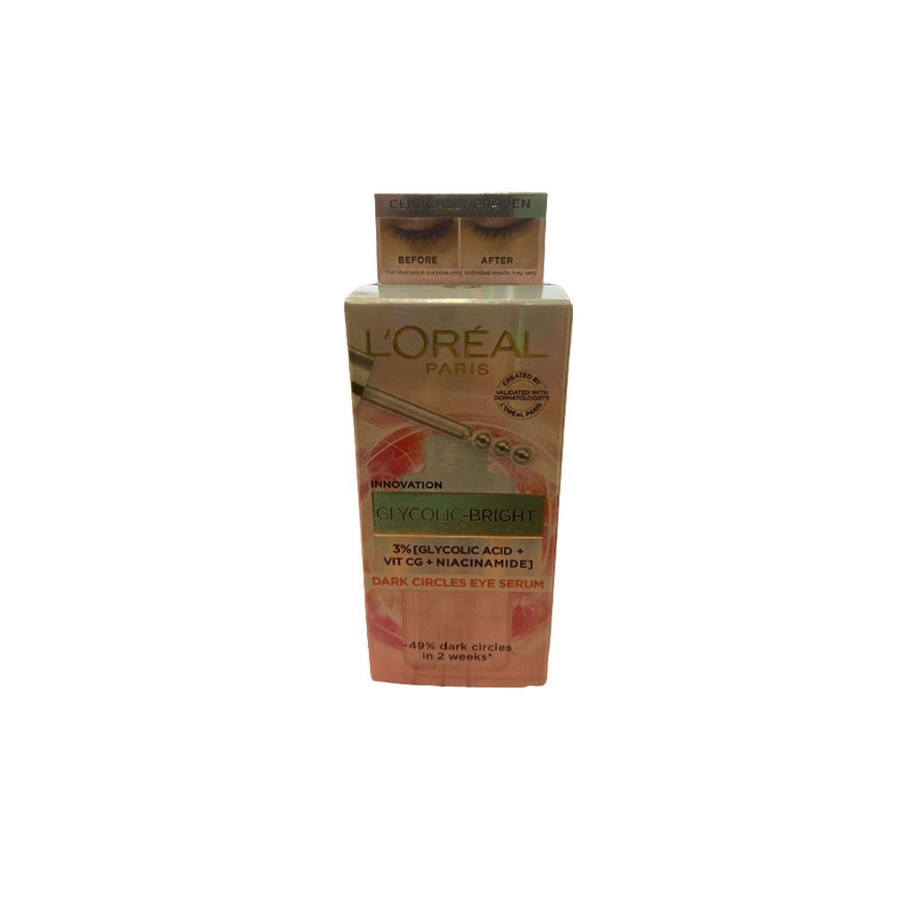 لوريال سيروم العينين للهالات السوداء - Loreal Serum Dark Circles Eye (20ml, حمض الجلايكوليك)