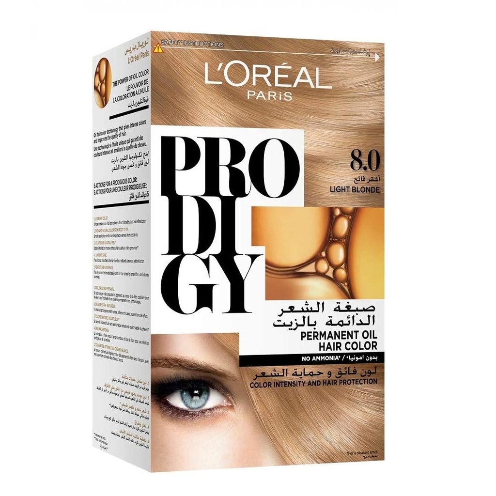 لوريال صبغة - Loreal Color (Prodigy, 60g, without, Light Blonde 8-0)