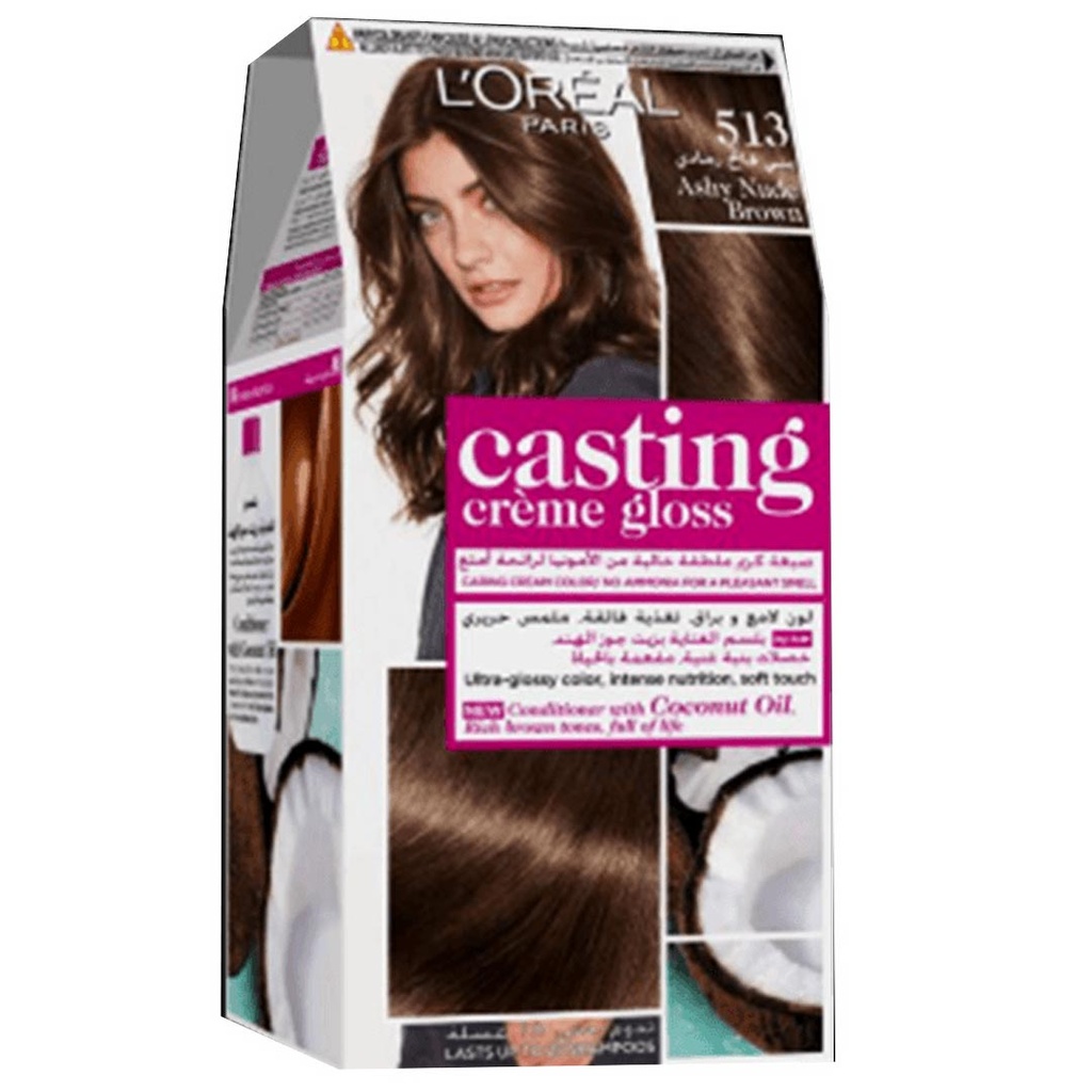 لوريال صبغة - Loreal Color (كاستينج, 48ml, بدون, بنى فاتح رمادى 513)