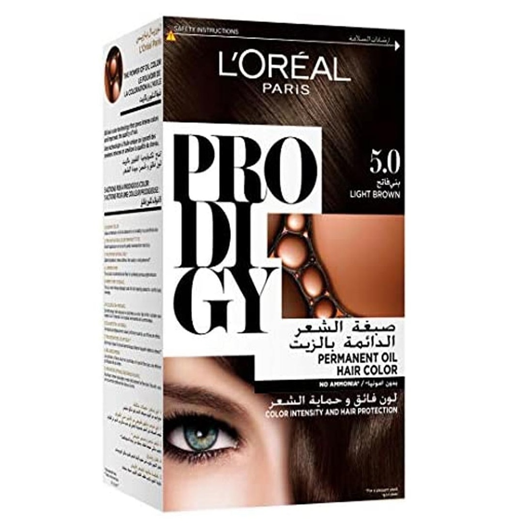 لوريال صبغة - Loreal Color (Prodigy, 60g, without, 5-0 light brown)