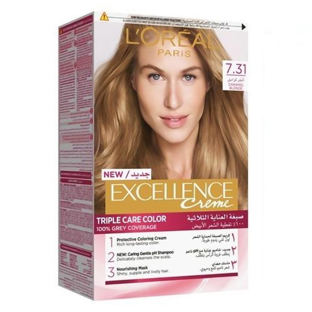 لوريال صبغة - Loreal Color (اكسيلنس, 48ml, بدون, اشفر كراميل 31-7)