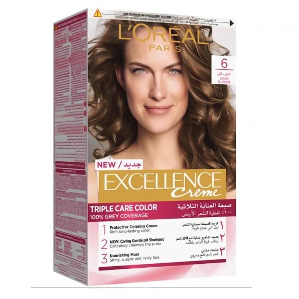 لوريال صبغة - Loreal Color (اكسيلنس, 48ml, بدون, اشقر داكن 6)
