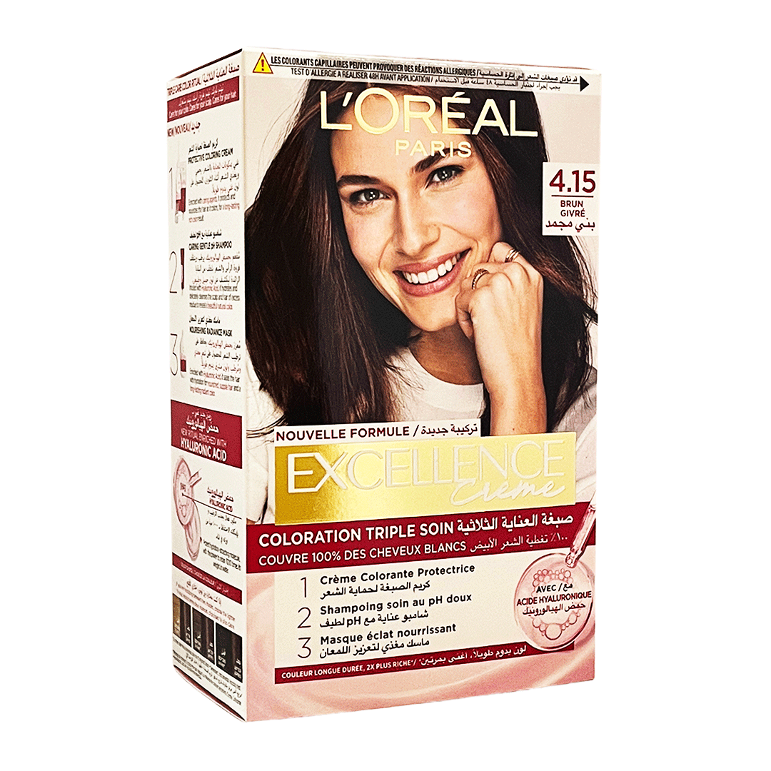 لوريال صبغة اكسيلنس 15-4 بنى مجمد خصم 15% - Loreal Color Excellence 4-15 Frosted Brown Offer 15%