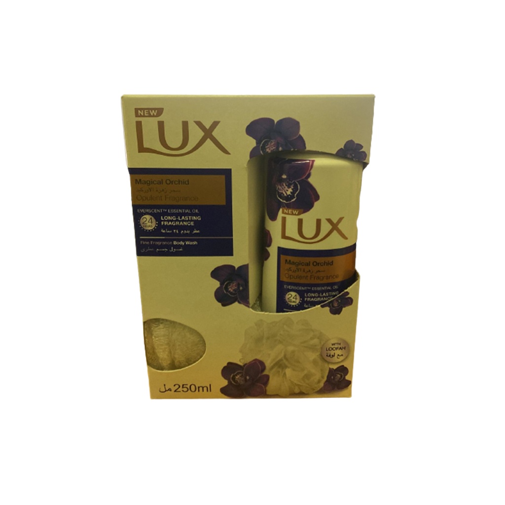 لوكس شاور - Lux Shower (250ml, سحر زهرة الاوركيد, +ليفة)