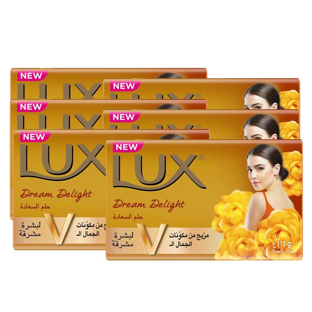 لوكس صابون - Lux Soap 115g 6Psc (115g, حلم السعادة, بدون)