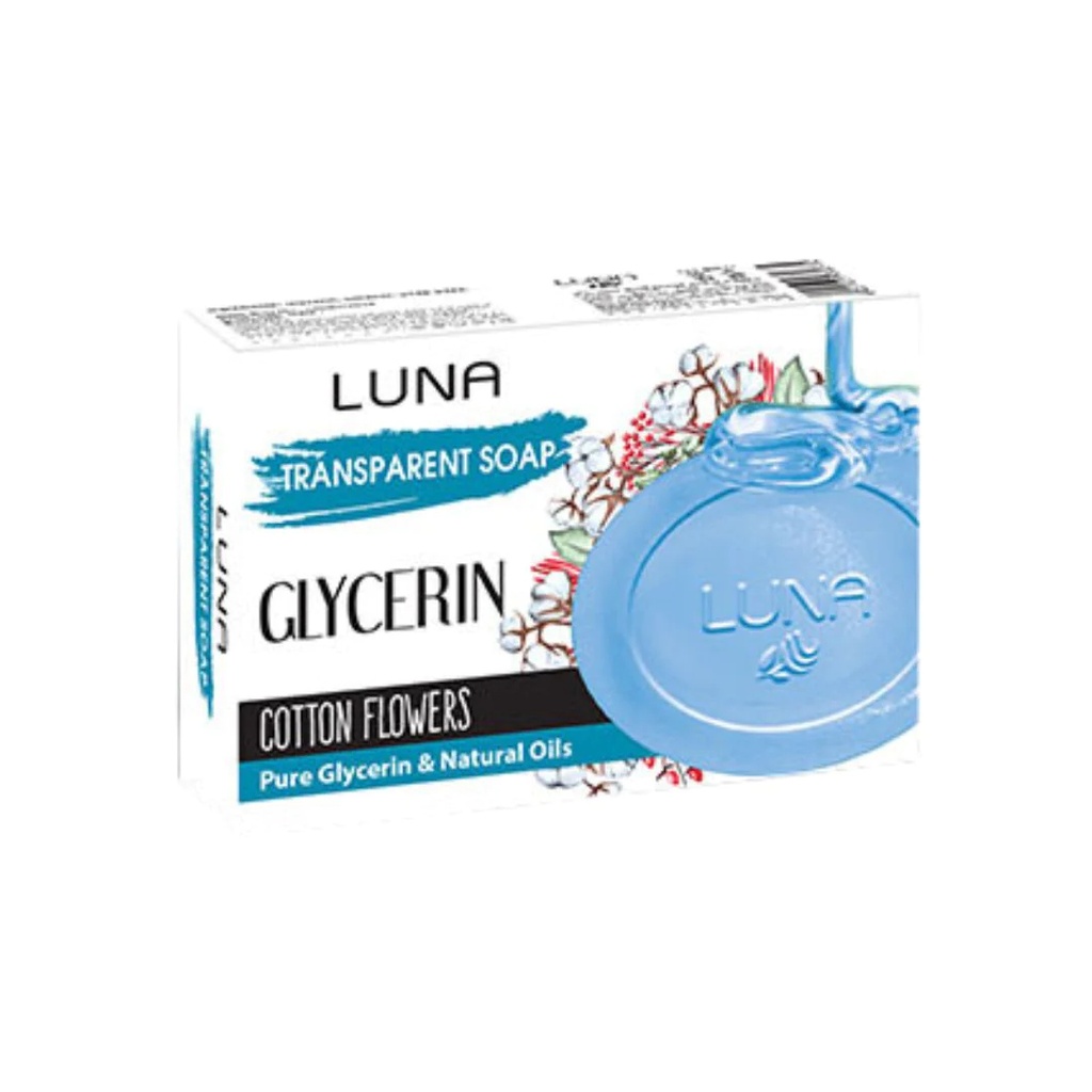 لونا صابون شفاف جلسرين - Luna Tranparent Soap Glycerin (100g, نسيم القطن)