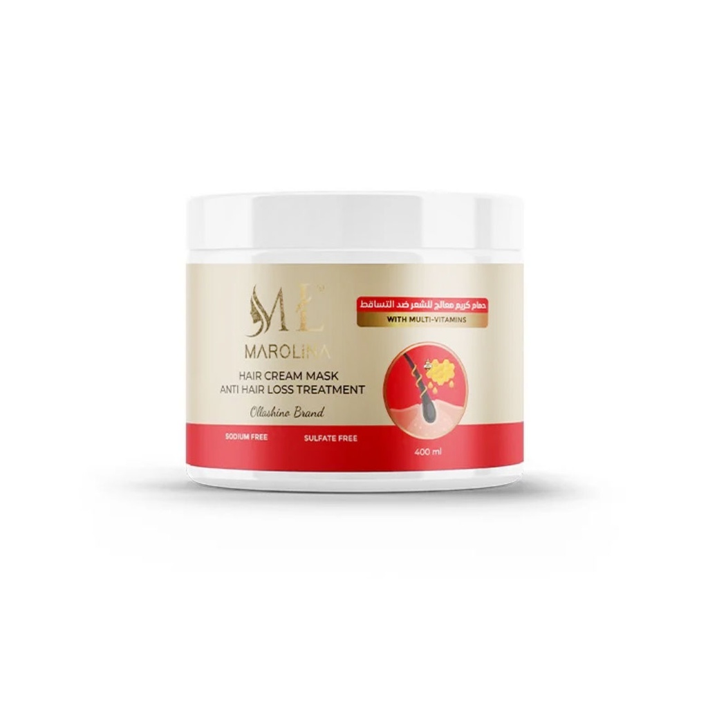 مارولينا حمام كريم ضد تساقط - Marolina Hair Cream Mask Anti Hair Loss (400ml)