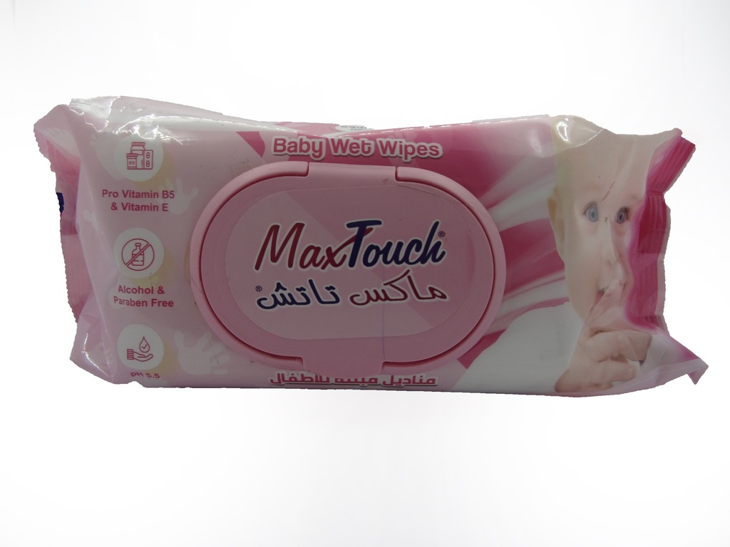 ماكس تاتش مناديل - Max Touch Wipes (مبلل, اطفال, منعش, 80PC)