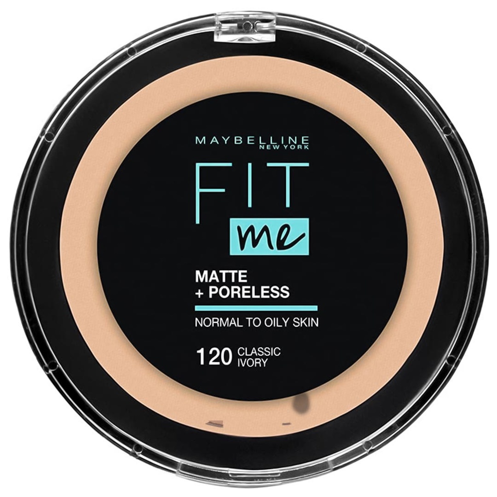 مايبلين فيت مى بودر - MAYBELLINE FIT me Powder (12g, 120 Classic Ivory)