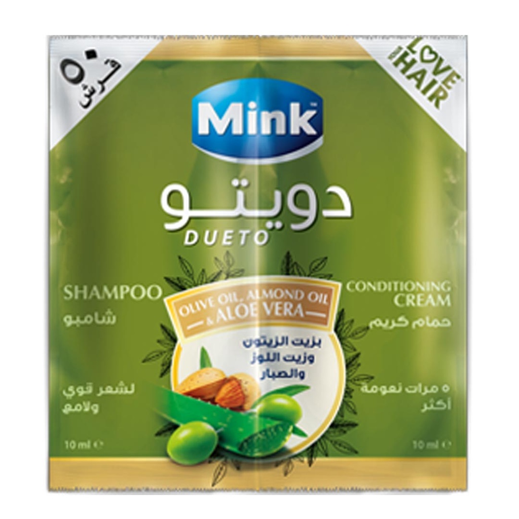 مينك دويتو - Mink Duetto 240Psc (10ml+10ml, زيتون&لوز&صبار, بدون)