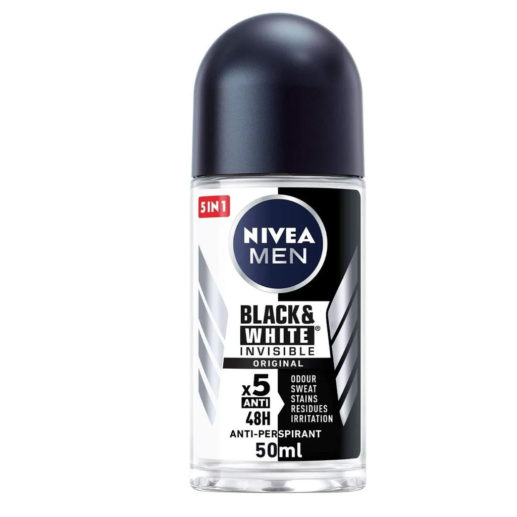 نيفيا رول اون رجالى - Nivea Roll On Men (50ml, Black&White Invisible Original, without)