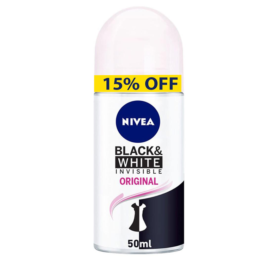 نيفيا رول اون نسائى - Nivea Roll On Women (50ml, بلاك&وايت انفيزبل اوريجنال, خصم 15%)