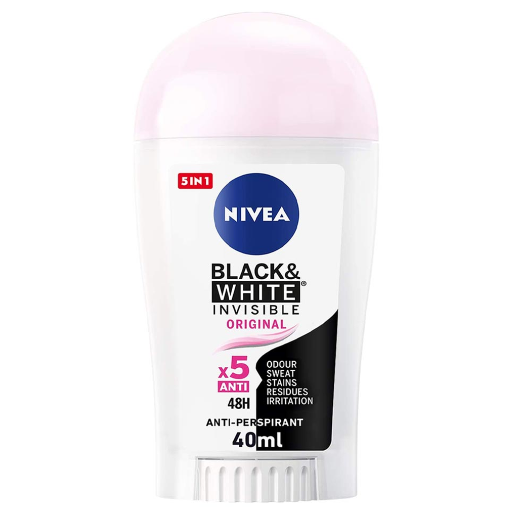 نيفيا ستيك - Nivea Stick (نسائى, 40ml, بلاك&وايت انفيزبل اوريجنال, بدون)