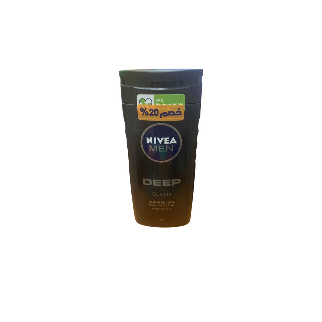 نيفيا مان شاور - Nivea Men Shower (250ml, ديب كلين, خصم 20%)