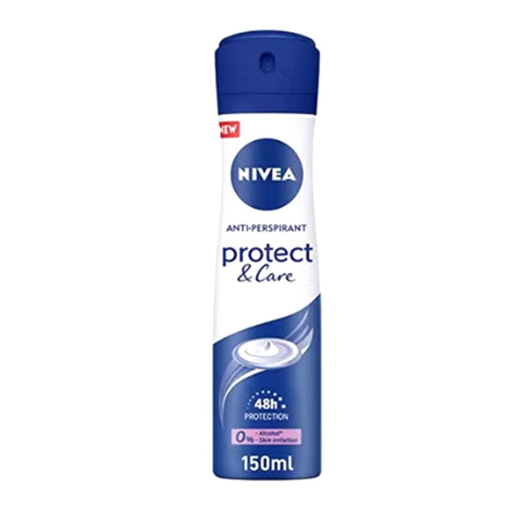 نيفيا مزيل - Nivea Deodorant (سبراى, نسائى, 150ml, بروتكت&كير, بدون)