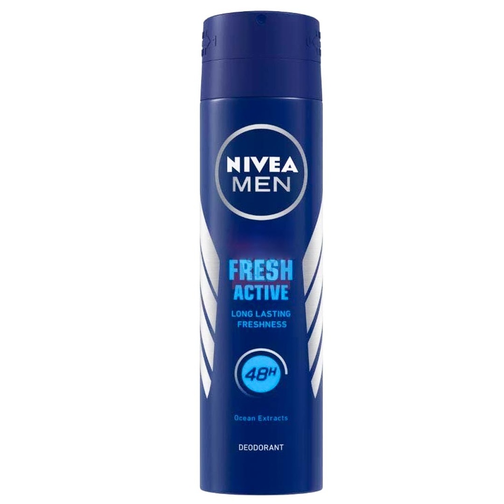 نيفيا مزيل - Nivea Deodorant (سبراى, رجالى, 150ml, فريش اكتيف, بدون)